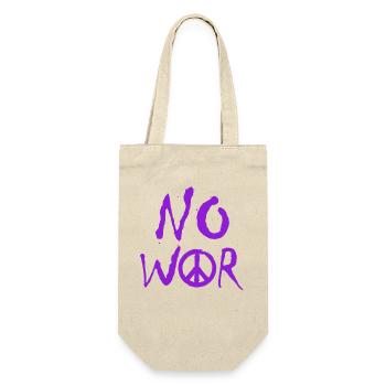NO WAR – Statement für den Frieden gegen den Krieg - Geschenkbeutel für Flaschen - Natur - Vorne