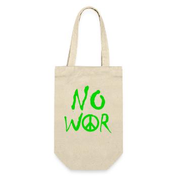 NO WAR – Statement für den Frieden gegen den Krieg - Geschenkbeutel für Flaschen - Natur - Vorne