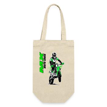 Moto Cross - Supercross - Motocross  - Geschenkbeutel für Flaschen - Natur - Vorne