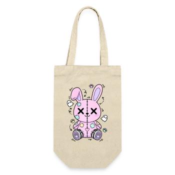 Gothic Bunny Weirdcore Dark Horror Animal Doll - Gift Bag for Bottles - nature - Front