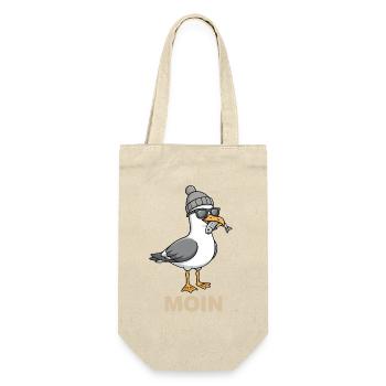 Mouette mouette de la lune avec casquette et poisson dans la bouche - Sac à bouteille - nature - Devant
