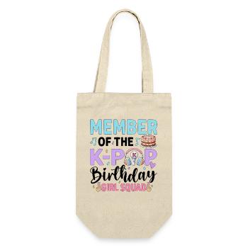 Member Of The K-Pop Birthday Girl Squad - Gift Bag for Bottles - nature - Front