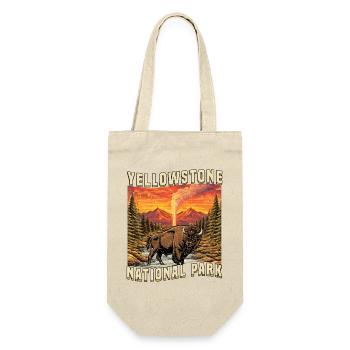 Yellowstone-Nationalpark Büffel - Geschenkbeutel für Flaschen - Natur - Vorne