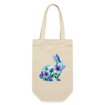 Hase Aquarell Ostern Bunt - Geschenkbeutel für Flaschen - Natur - Vorne