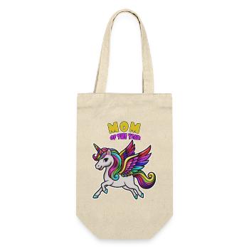 Mutter des Jahres Einhorn - Geschenkbeutel für Flaschen - Natur - Vorne