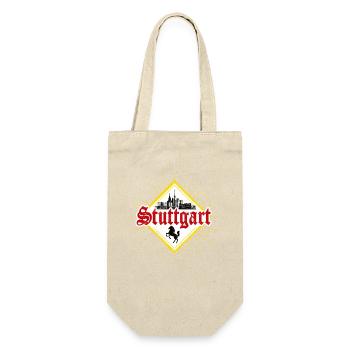 Stuttgart City Deutschland Retro Skyline Souvenir - Geschenkbeutel für Flaschen - Natur - Vorne