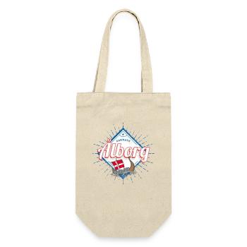 Aalborg Stadt Dänemark Wikingerschiff Souvenir - Geschenkbeutel für Flaschen - Natur - Vorne