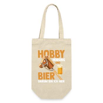 Bier Pferd Hobby Horsing - Geschenkbeutel für Flaschen - Natur - Vorne