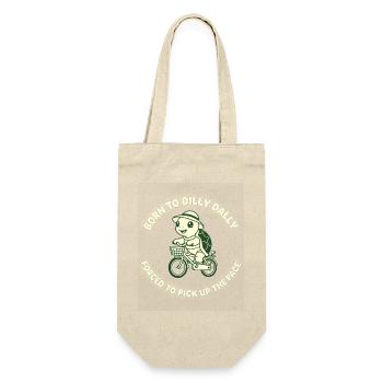 Snail on Bicycle – DillyDaily Saying - Gift Bag for Bottles - nature - Front