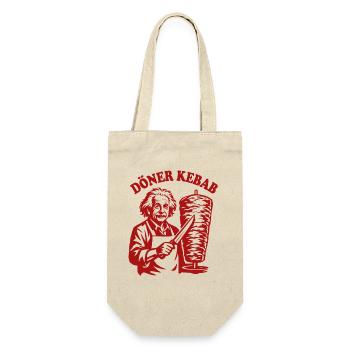 Döner Kebab - Einstein - Fast Food - Geschenkbeutel für Flaschen - Natur - Vorne