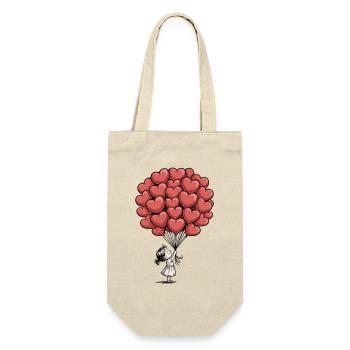 T-shirt cœurs d’amour – Fille avec des ballons en forme de cœur - Sac à bouteille - nature - Devant