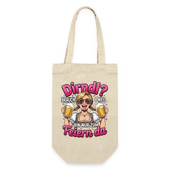 Trachtenshirt Damen Trachten T-Shirt Dirndl Ersatz - Geschenkbeutel für Flaschen - Natur - Vorne