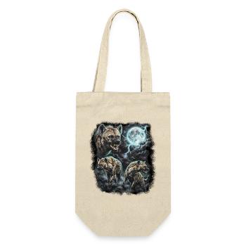 DREI Wilde Hyäne mit Mond Wildlife-Designs - Geschenkbeutel für Flaschen - Natur - Vorne