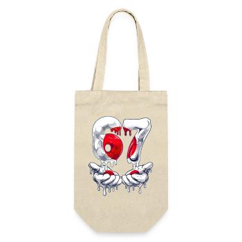 Fußball 67 Meme für Jungen Kinder 67 sechs sieben 6 7 - Geschenkbeutel für Flaschen - Natur - Vorne