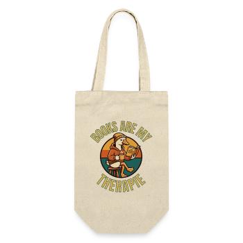 Books Are My Therapy Shirt – Funny Goose Reading T - Geschenkbeutel für Flaschen - Natur - Vorne