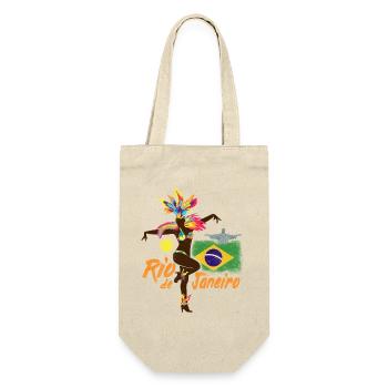 Rio de Janeiro Brasilien Vintage Samba Tänzerin - Geschenkbeutel für Flaschen - Natur - Vorne