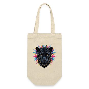 Neon Panther Head with Paint Splashes - Gift Bag for Bottles - nature - Front