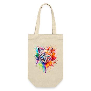 Siamese Cat Neon | Cat Art Pop Art - Gift Bag for Bottles - nature - Front