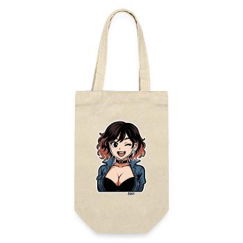Edgy Anime Denim Diva - Gift Bag for Bottles - nature - Front