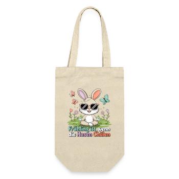  Frühling ist wenn die Hasen Chillen Lustiger - Geschenkbeutel für Flaschen - Natur - Vorne