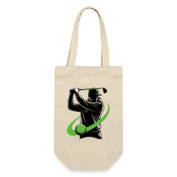 Golfer with a golf club – a dynamic swing. - Gift Bag for Bottles - nature - Front