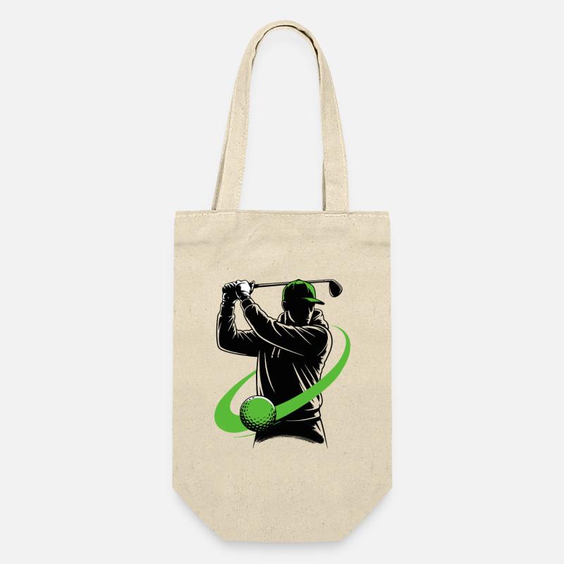 Golfer with a golf club – a dynamic swing. - Gift Bag for Bottles - nature