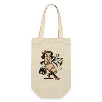 Vintage Pinup Mascot with Lingerie - Gift Bag for Bottles - nature - Front