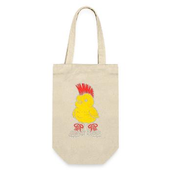 Poulet punk avec crête rouge - Sac à bouteille - nature - Devant