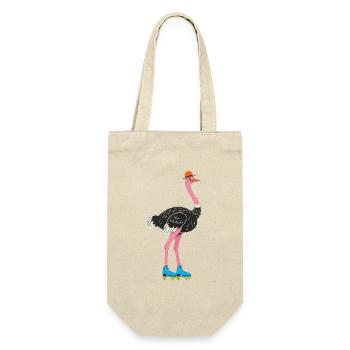 Flamingo with roller skates and hat - Gift Bag for Bottles - nature - Front