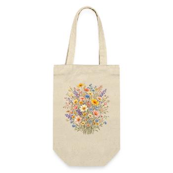 Vintage Blumen-Frauen-Wildblumen-Gartengarten - Geschenkbeutel für Flaschen - Natur - Vorne