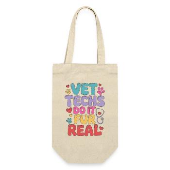 Vet Techs Do It For Real Veterinary Assistant - Gift Bag for Bottles - nature - Front