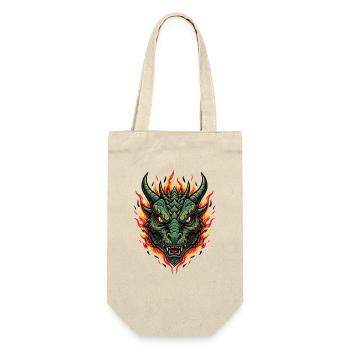 Illustration du feu Tête de Dragon de Flammes - Sac à bouteille - nature - Devant