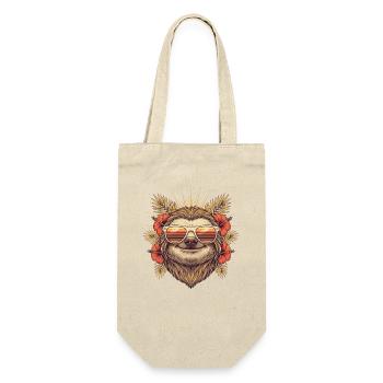 Sun sloth with hibiscus glasses - Gift Bag for Bottles - nature - Front