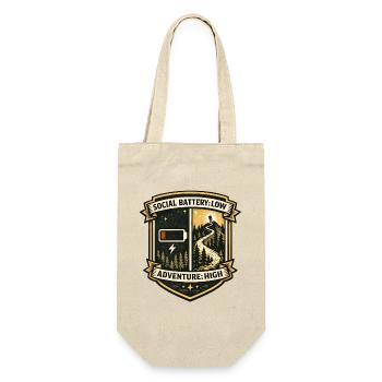 Social Battery Empty | Adventure High - Gift Bag for Bottles - nature - Front