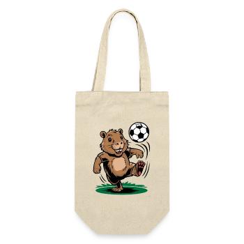 Funny Soccer Beaver Cartoon for Kids and Kids - Gift Bag for Bottles - nature - Front