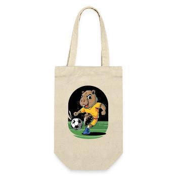  Lustiges Fußball Nagetier Maskottchen Tierischer - Geschenkbeutel für Flaschen - Natur - Vorne