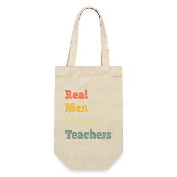 Real Men Marry Teachers - Gift Bag for Bottles - nature - Front