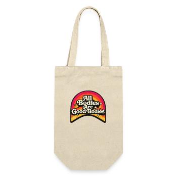 All Bodies Are Good Bodies Retro Rainbow - Geschenkbeutel für Flaschen - Natur - Vorne