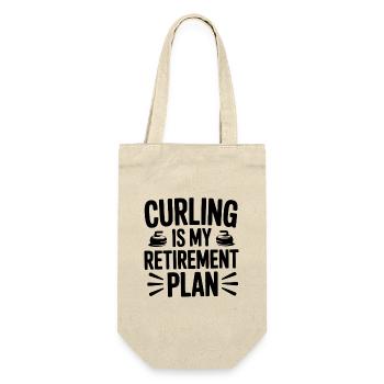 Curling ist mein Altersvorsorgeplan - Geschenkbeutel für Flaschen - Natur - Vorne
