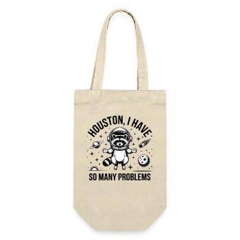 Waschbär Astronaut Shirt Houston Problem Weltraum - Geschenkbeutel für Flaschen - Natur - Vorne