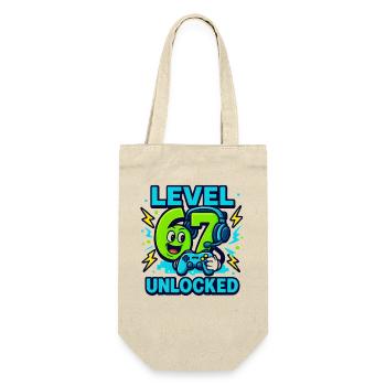 Level 67 Unlocked Six Seven Italian Brainrot Gamer - Gift Bag for Bottles - nature - Front