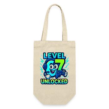 Level 67 Unlocked Six Seven Italian Brainrot Gamer - Gift Bag for Bottles - nature - Front