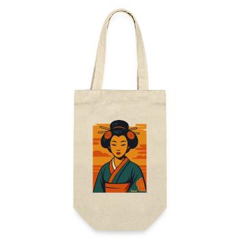 Geisha-Sonnenuntergangs-Kimono-Porträt - Geschenkbeutel für Flaschen - Natur - Vorne