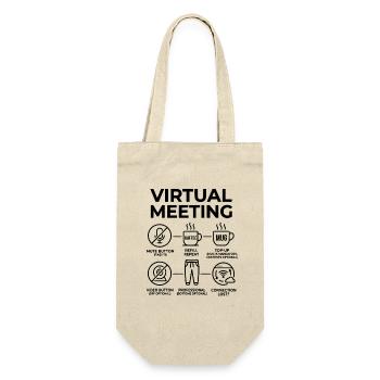 Funny Home Office T-Shirt Virtual Meeting - Geschenkbeutel für Flaschen - Natur - Vorne