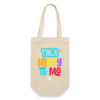 Talk Nerdy To Me Funny Colorful Geek Graphic - Geschenkbeutel für Flaschen - Natur - Vorne
