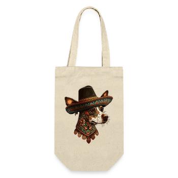 Dog Mexican Sugar Skull Sombrero Cinco De Mayo - Gift Bag for Bottles - nature - Front