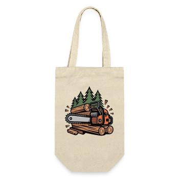 Lumberjack Chainsaw Shirt Lumberjack - Gift Bag for Bottles - nature - Front