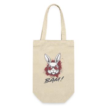Cool Bunny BÄM Funny Statement Design - Gift Bag for Bottles - nature - Front