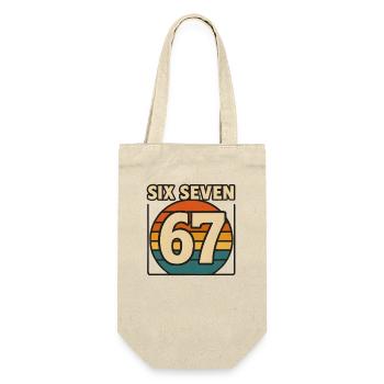 Six Seven 67 Italian Brainrot Retro Sunset Meme - Gift Bag for Bottles - nature - Front