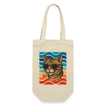 Katzensommer Sonnenbrille Zigarette - Geschenkbeutel für Flaschen - Natur - Vorne